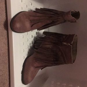 Booties with fringe